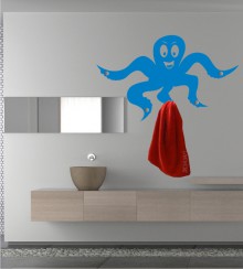 Krake als Wandtattoogarderobe