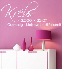 Krebs + Eigenschaften als Wandtattoo