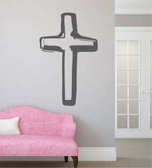 modernes Kreuz als Wandtattoo