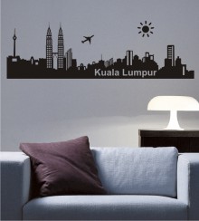 Skyline von Kuala Lumpur als Wandtattoo