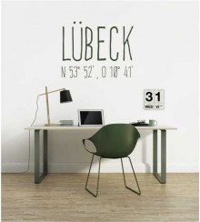 Lübeck Koordinaten als Wandtattoo