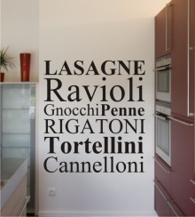 Nudelsorten 2  als Wandtattoo