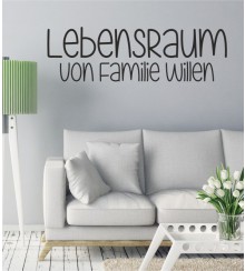 Lebensraum mit Familienname als Wandtattoo