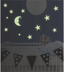 Leuchtset Mond und Sterne leuchtend