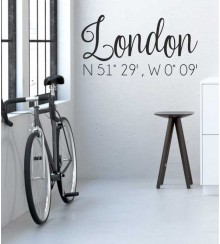 London Koordinaten als Wandtattoo