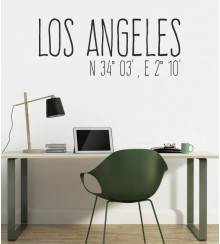Los Angeles Koordinaten als Wandtattoo