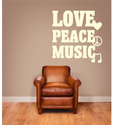 Love, peace.. als Wandtattoo