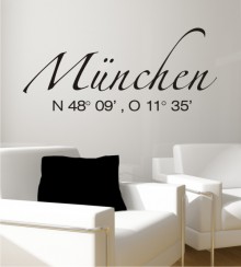 München Koordinaten als Wandtattoo