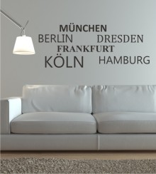 Städte 4 als Wandtattoo 