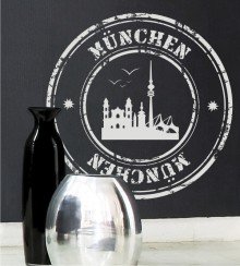 Stempel von München als Wandtattoo