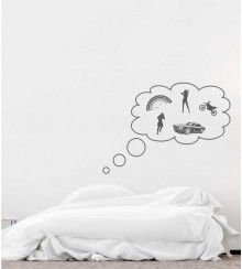 Männer Gedankenblase als Wandtattoo