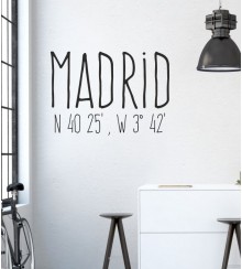 Madrid Koordinaten als Wandtattoo