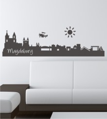 Skyline von Magdeburg als stylisches Wandtattoo