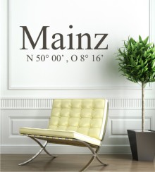 Mainz Koordinaten als Wandtattoo