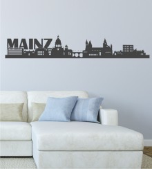 Skyline Mainz mit Schriftzug als Wandtattoo