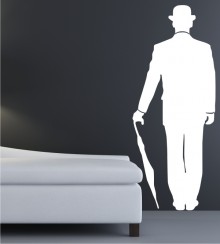 Mann mit Schirm als Wandtattoo