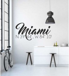 Miami Koordinaten als Wandtattoo