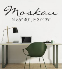 Moskau Koordinaten als Wandtattoo
