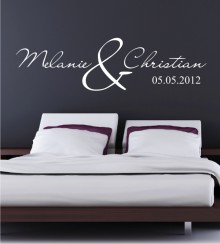 Namen + Datum 2 als Wandtattoo