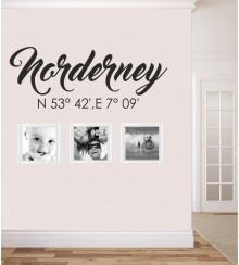 Norderney Koordinaten als Wandtattoo 