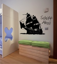 Schiff Ahoi als Wandtattoo