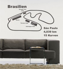 Brasilien Rennstrecke als Wandtattoo