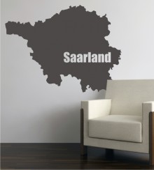 Umriss vom Saarland als Wandtattoo 