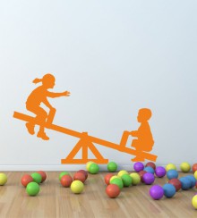 Kinderwippe als Wandtattoo