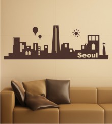 Skyline von Seoul als Wandtattoo