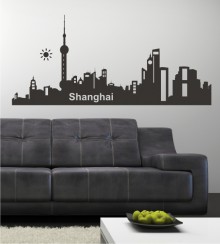 Skyline von Shanghai als Wandtattoo
