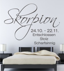 Skorpion + Eigenschaften als Wandtattoo