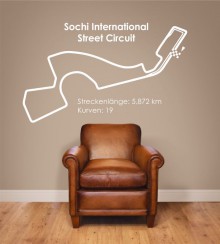Sochi Rennstrecke als Wandtattoo