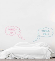 Gedanken mit Text als 2-farbiges Wandtattoo