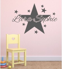 Stern mit Wunschname als Wandtattoo