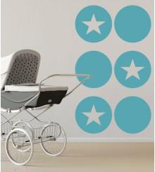 Kreise mit Sternen (Set) als Wandtattoo