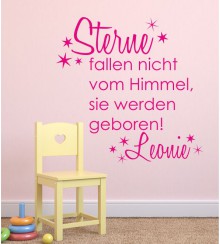 Sterne fallen nicht.. + Wunschname als Wandtattoo