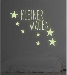Sternbild kleiner Wagen als Leuchttattoo leuchtend