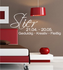 Stier + Eigenschaften als Wandtattoo