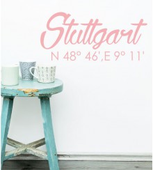 Stuttgart Koordinaten als Wandtattoo