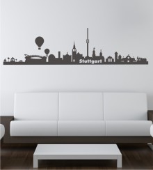 Skyline von Stuttgart als stylisches Wandtattoo