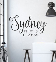 Sydney Koordinaten als Wandtattoo