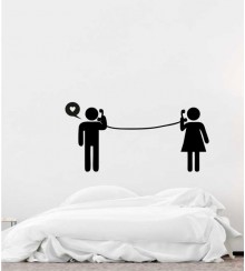 Telefonierendes Pärchen als Wandtattoo