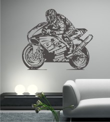 Rennmaschine als Wandtattoo