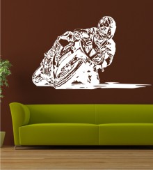 Motorrad Rennmaschine als Wandtattoo
