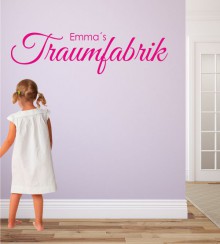 Traumfabrik + Name als Wandtattoo