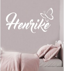 Wandtattoo Name und Schmetterling