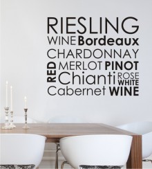 Weinsorten als Wandtattoo