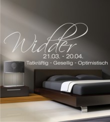 Widder + Eigenschaften als Wandtattoo