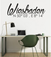 Wiesbaden Koordinaten als Wandtattoo