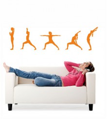 Yoga Übungen als Wandtattoo